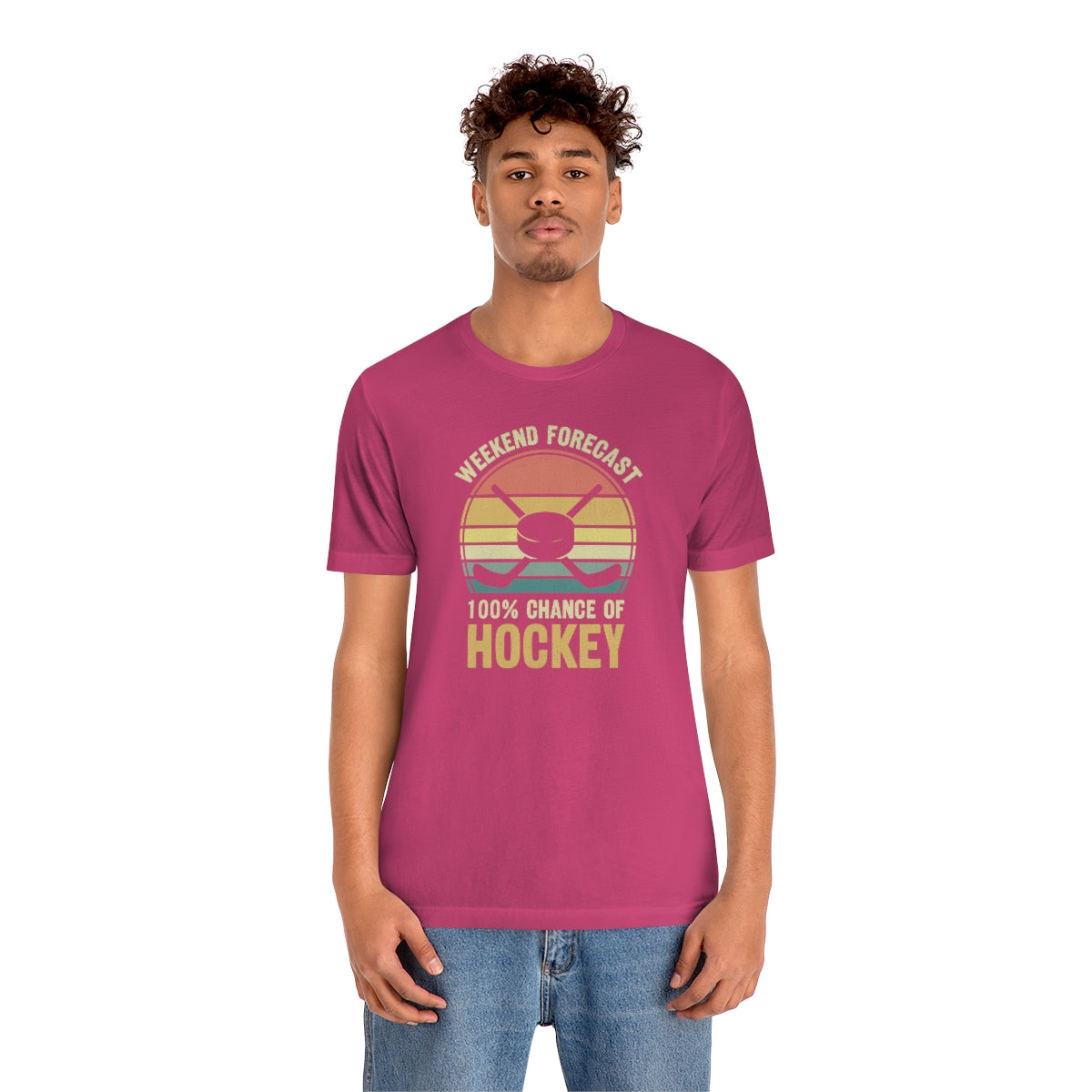 80's Retro Hockey Shirt | Vintage Eighties Hockey Gift For Men, Women & Kids Unisex Jersey Short Sleeve Tee, Hockey Mom, Hockey Dad