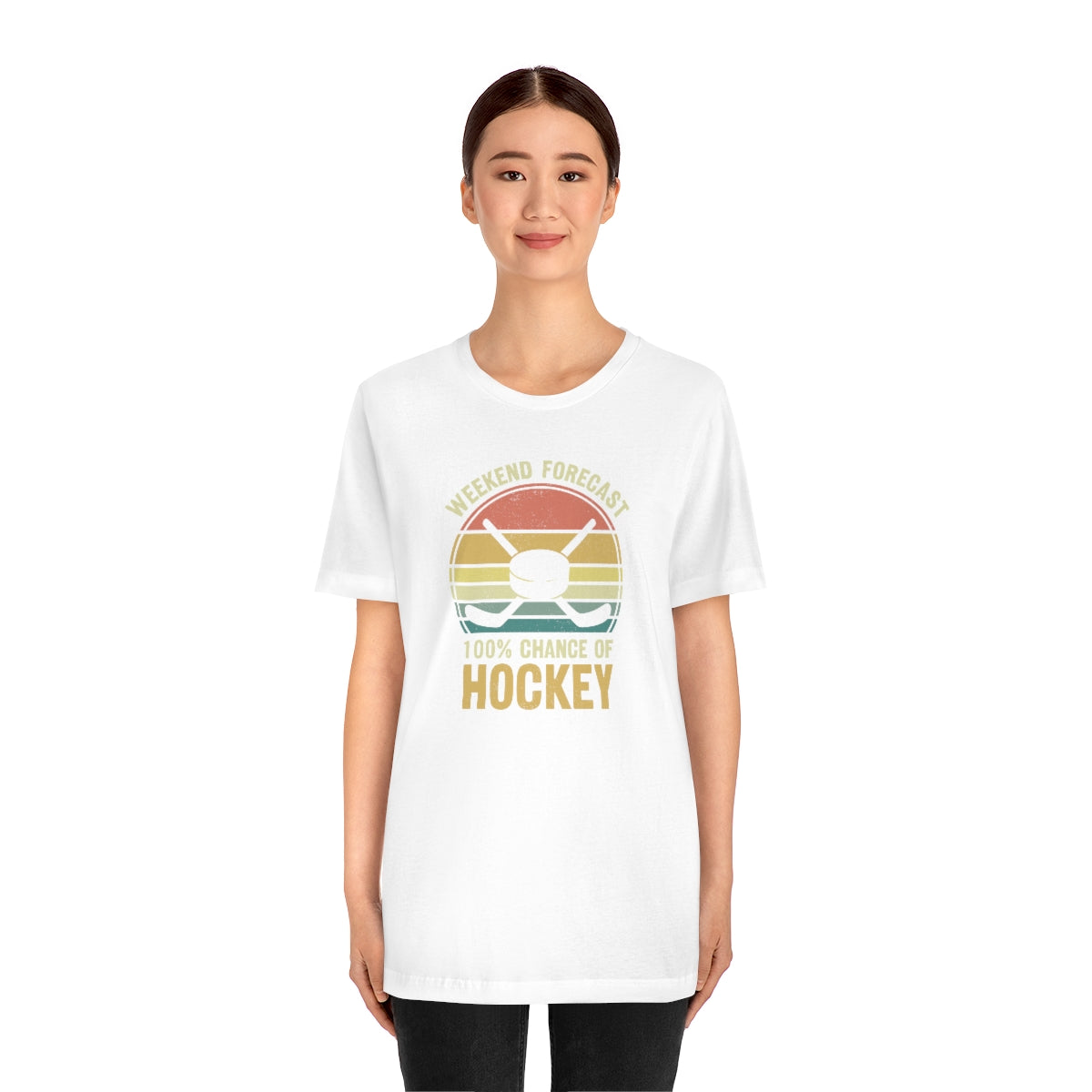 80's Retro Hockey Shirt | Vintage Eighties Hockey Gift For Men, Women & Kids Unisex Jersey Short Sleeve Tee, Hockey Mom, Hockey Dad