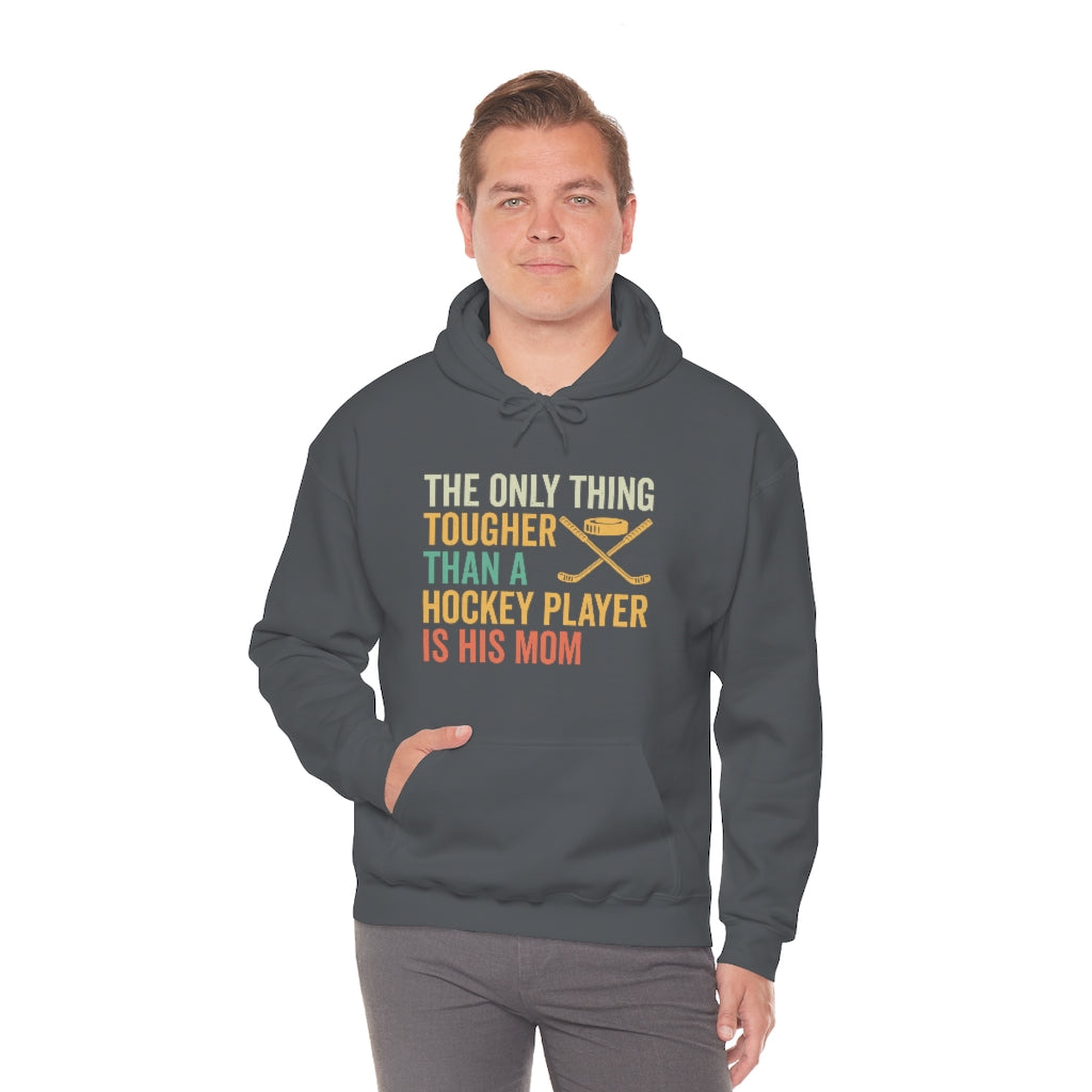 Hockey Mom Gifts: Only Thing Tougher Than a Hockey Player Retro Vintage Unisex Heavy Blend Hooded Sweatshirt