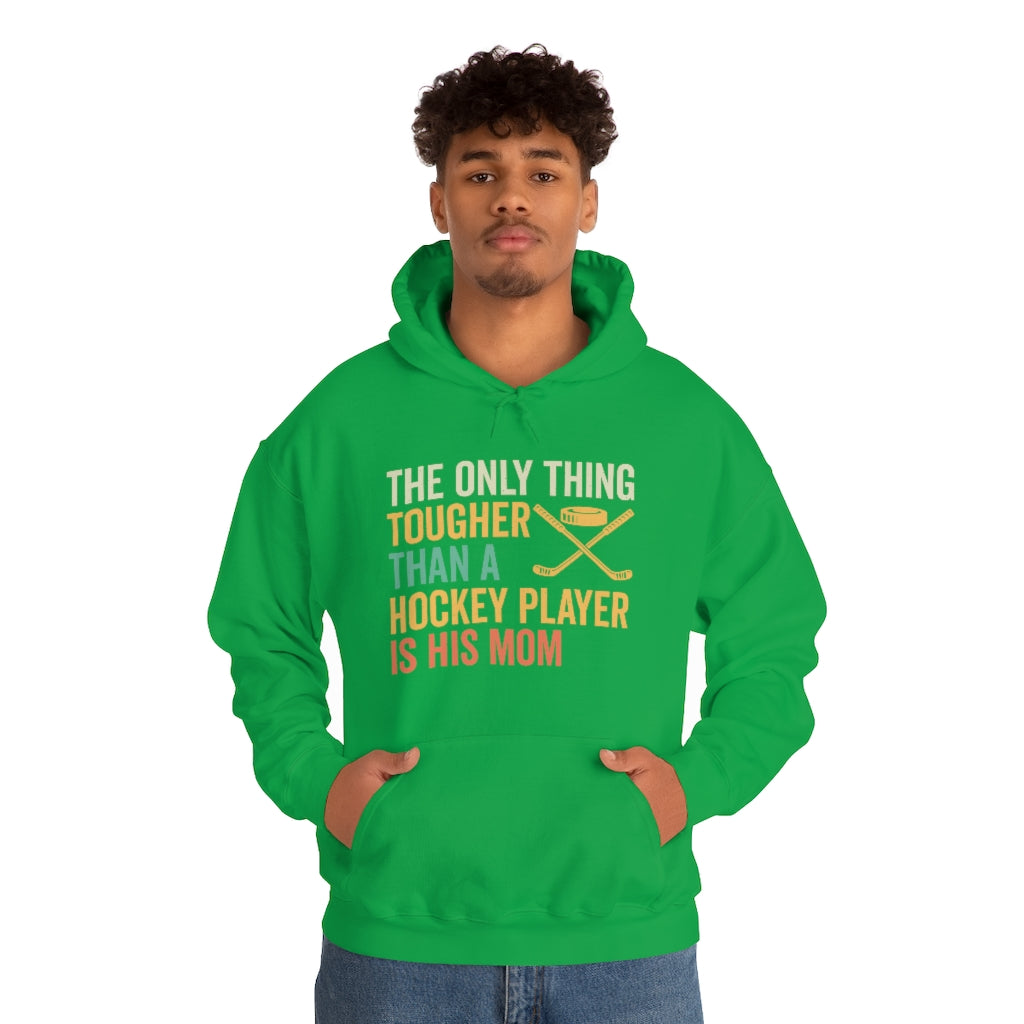 Hockey Mom Gifts: Only Thing Tougher Than a Hockey Player Retro Vintage Unisex Heavy Blend Hooded Sweatshirt