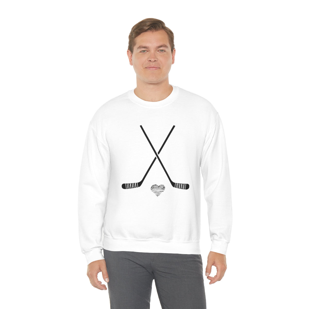 Hockey SweatShirt Heart Sticks | Hockey Mom Shirt | Hockey Sweatshirt | SweatShirt Women | Hockey Gifts | Sweaters for Women | Hockey Art