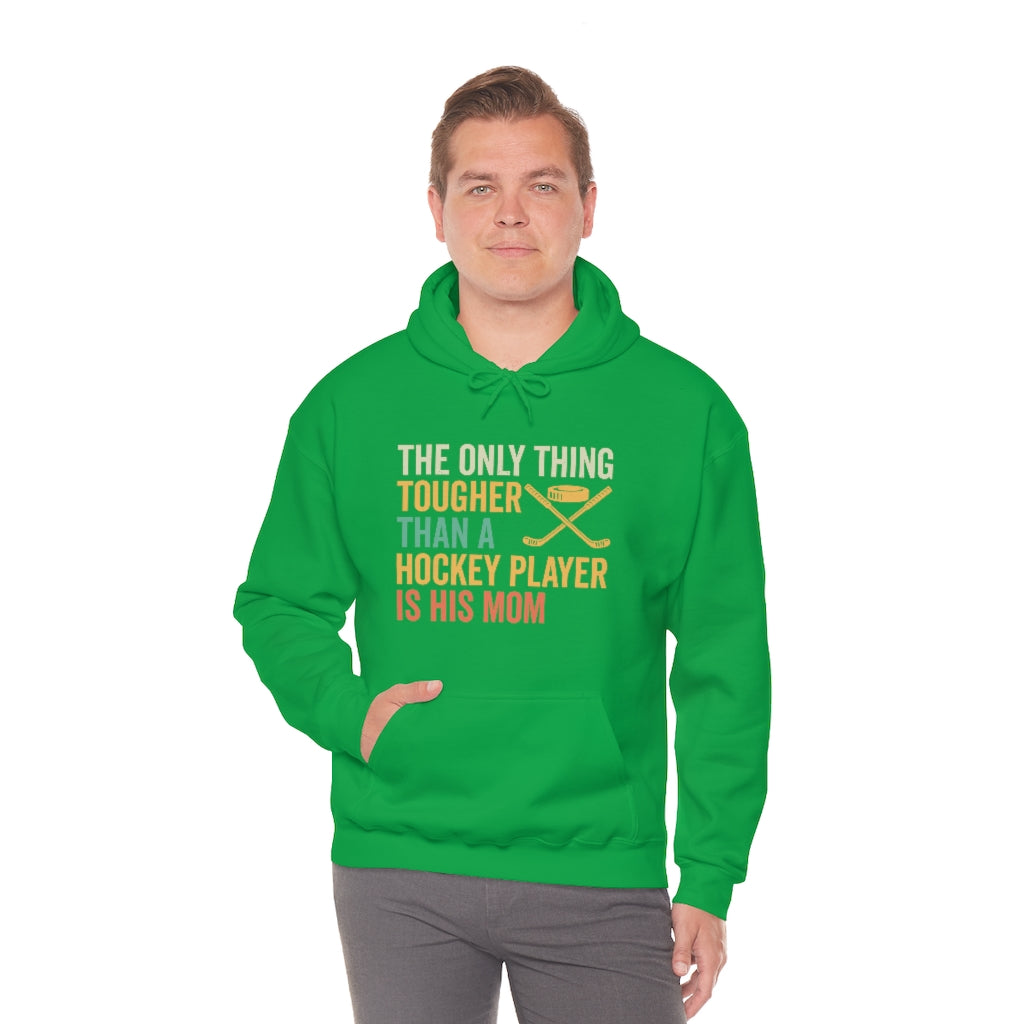 Hockey Mom Gifts: Only Thing Tougher Than a Hockey Player Retro Vintage Unisex Heavy Blend Hooded Sweatshirt