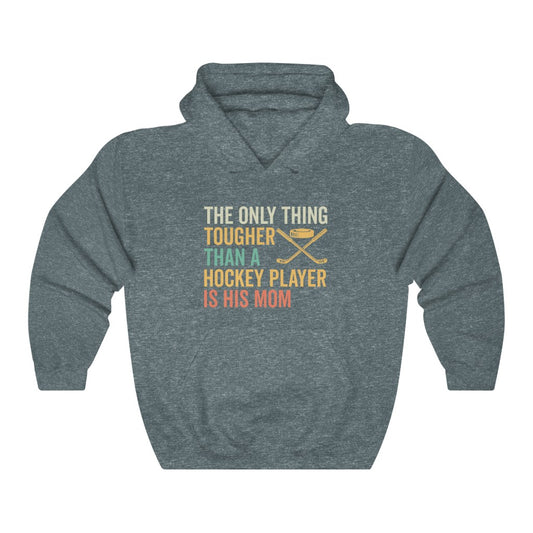 Hockey Mom Gifts: Only Thing Tougher Than a Hockey Player Retro Vintage Unisex Heavy Blend Hooded Sweatshirt