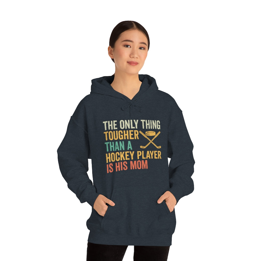 Hockey Mom Gifts: Only Thing Tougher Than a Hockey Player Retro Vintage Unisex Heavy Blend Hooded Sweatshirt