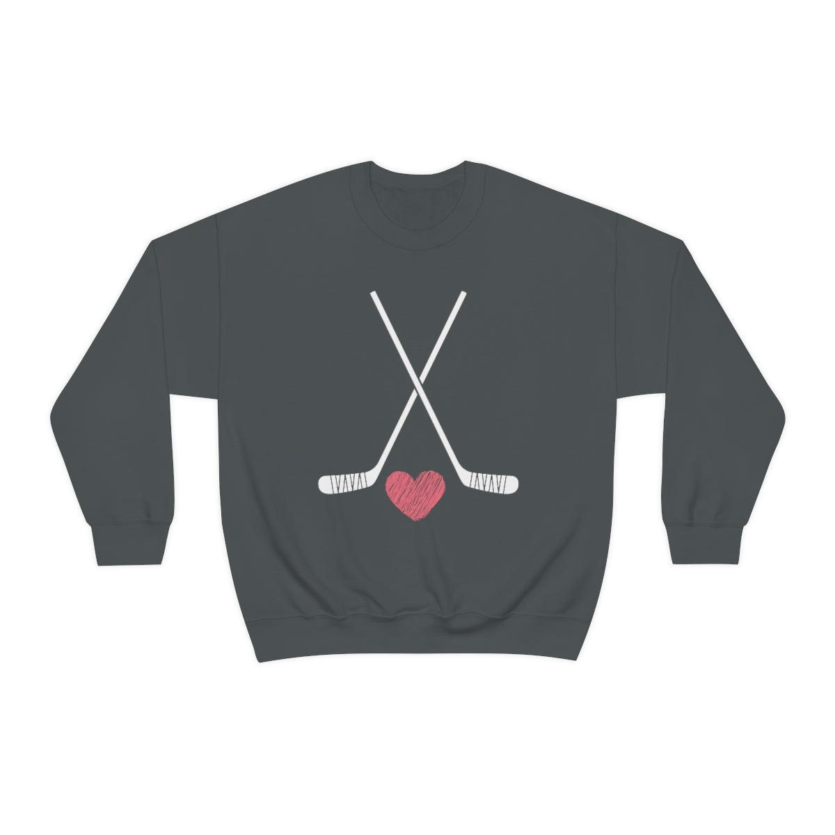 Hockey Stick Sweatshirt Heart Hockey Puck | Hockey Mom Shirt | Hockey Sweatshirt | Hockey Gifts | Sweaters for Women | Hockey Art