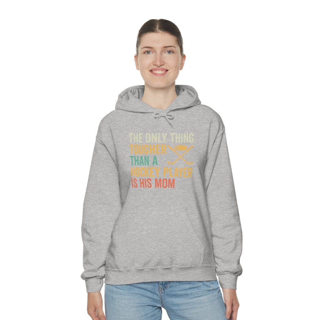 Hockey Mom Gifts: Only Thing Tougher Than a Hockey Player Retro Vintage Unisex Heavy Blend Hooded Sweatshirt