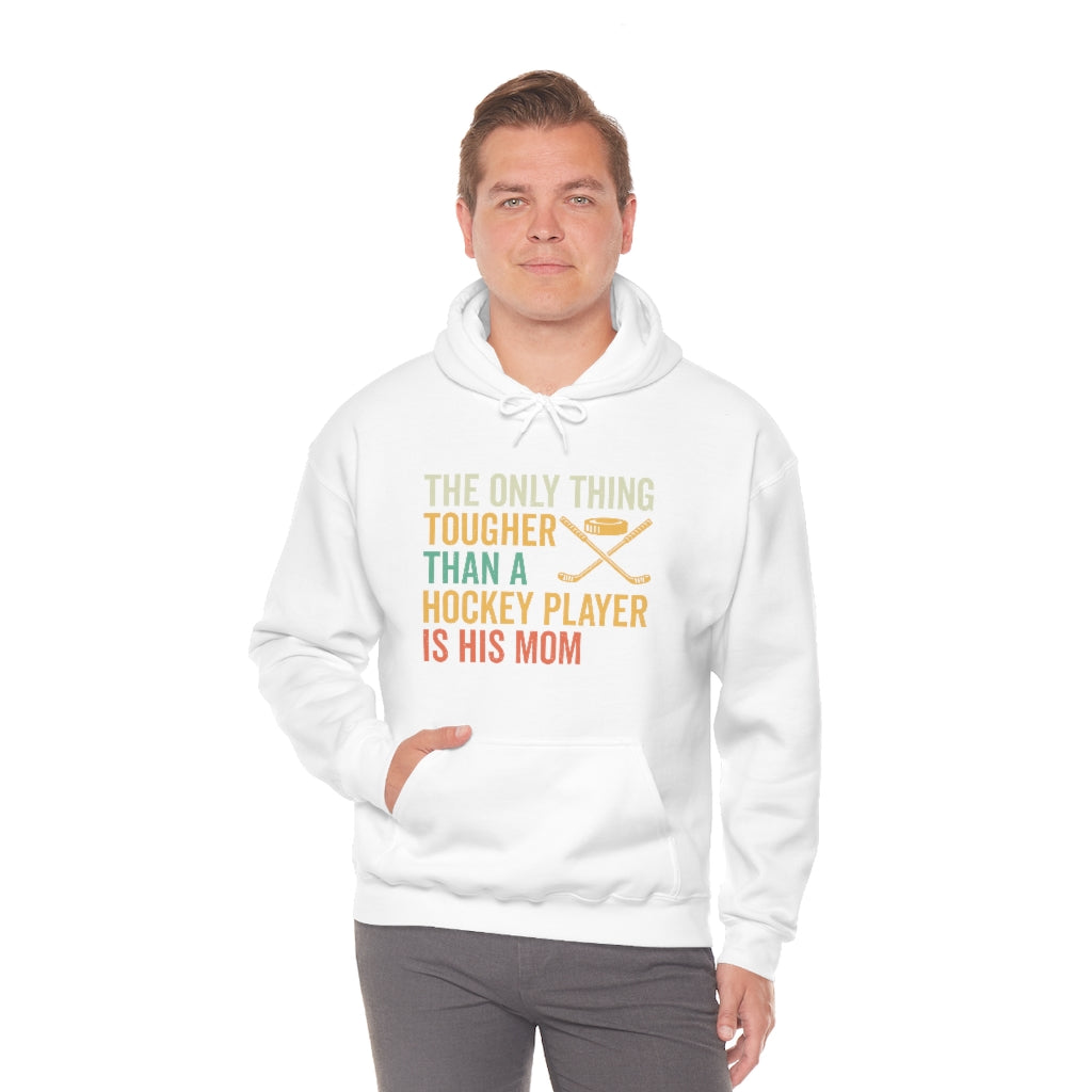 Hockey Mom Gifts: Only Thing Tougher Than a Hockey Player Retro Vintage Unisex Heavy Blend Hooded Sweatshirt