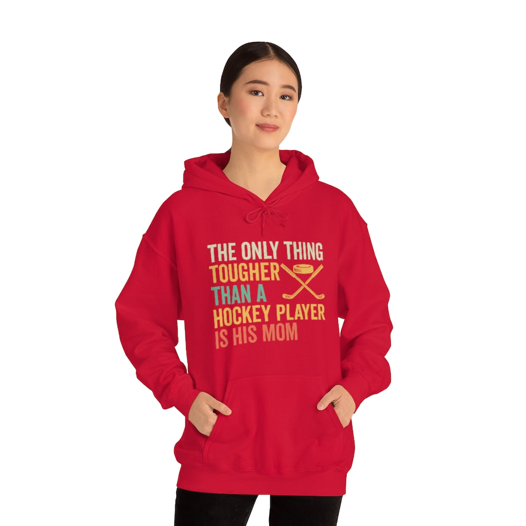 Hockey Mom Gifts: Only Thing Tougher Than a Hockey Player Retro Vintage Unisex Heavy Blend Hooded Sweatshirt