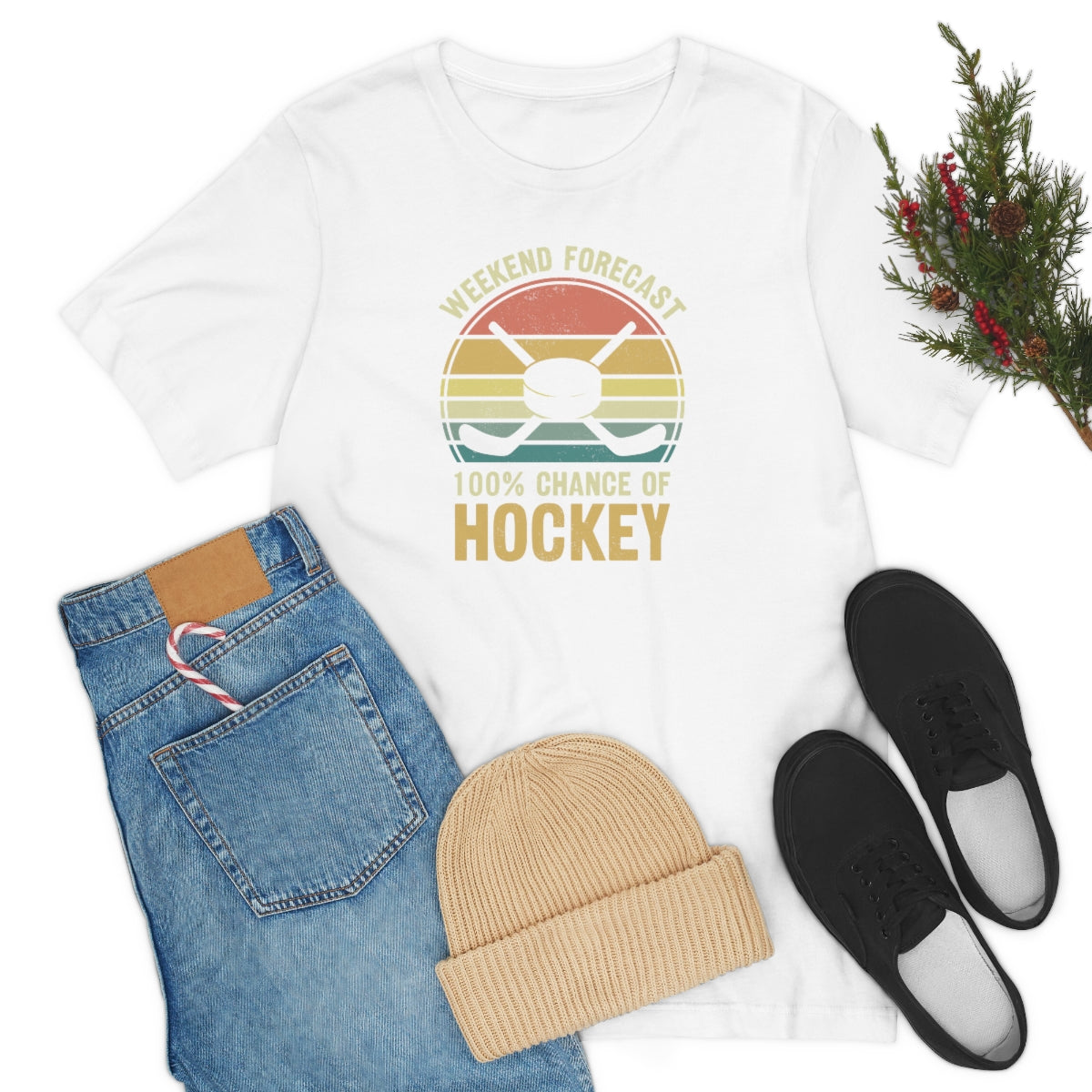 80's Retro Hockey Shirt | Vintage Eighties Hockey Gift For Men, Women & Kids Unisex Jersey Short Sleeve Tee, Hockey Mom, Hockey Dad