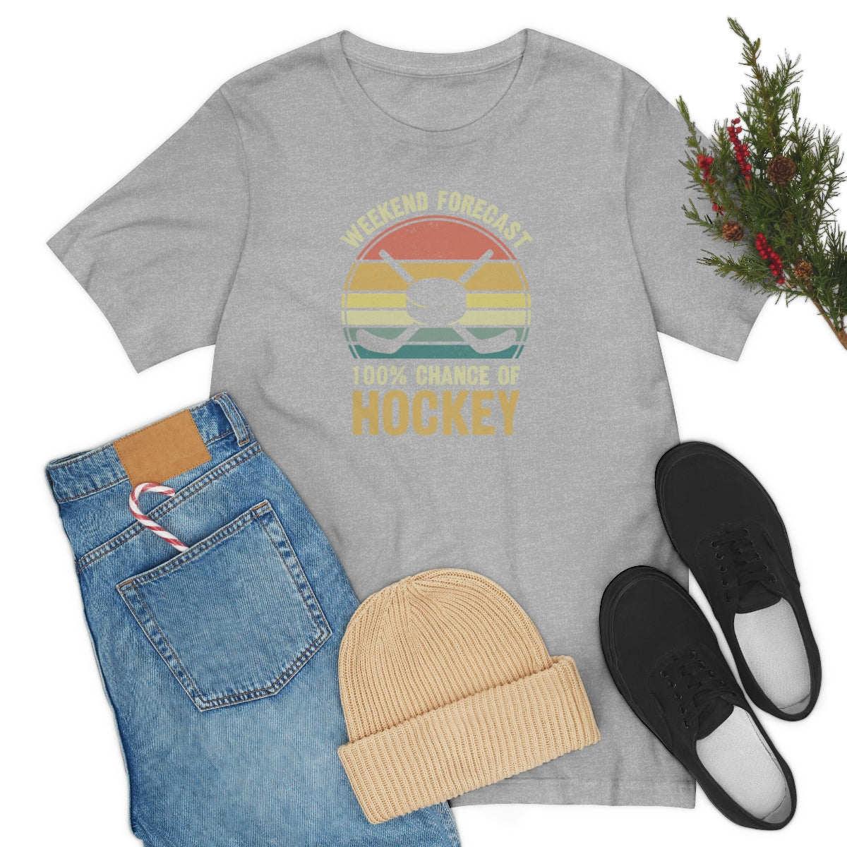 80's Retro Hockey Shirt | Vintage Eighties Hockey Gift For Men, Women & Kids Unisex Jersey Short Sleeve Tee, Hockey Mom, Hockey Dad