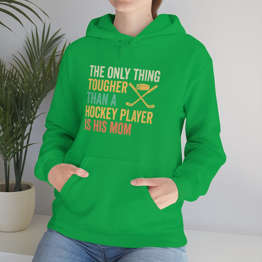 Hockey Mom Gifts: Only Thing Tougher Than a Hockey Player Retro Vintage Unisex Heavy Blend Hooded Sweatshirt