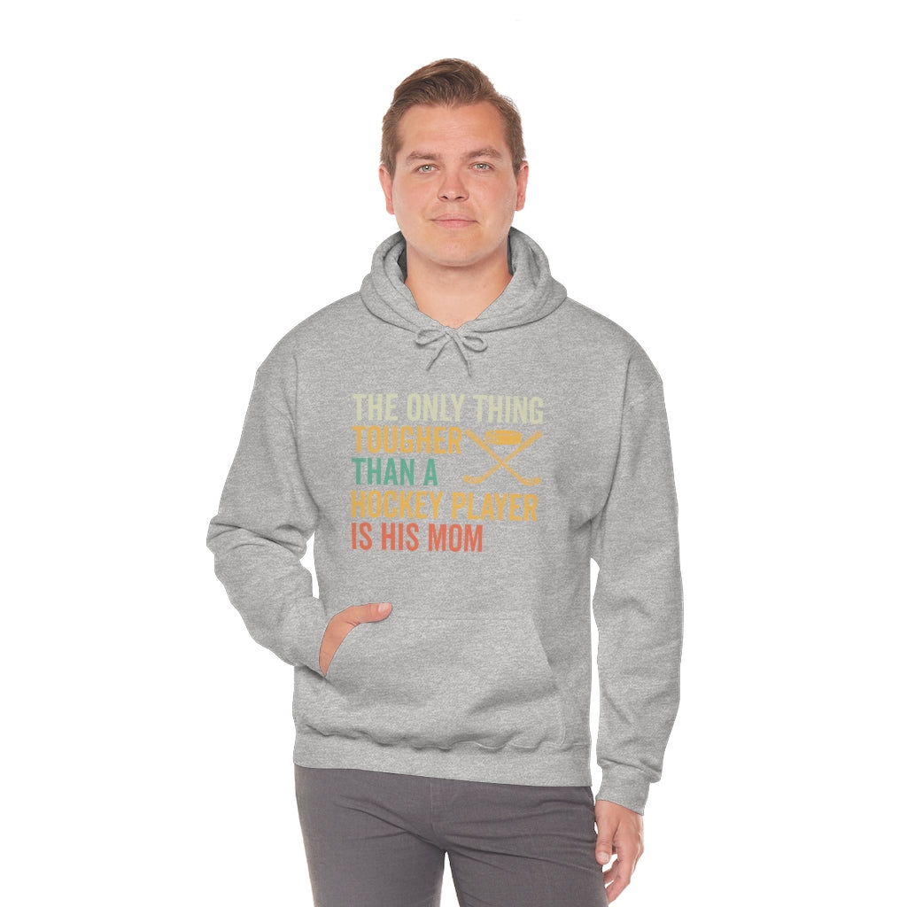 Hockey Mom Gifts: Only Thing Tougher Than a Hockey Player Retro Vintage Unisex Heavy Blend Hooded Sweatshirt