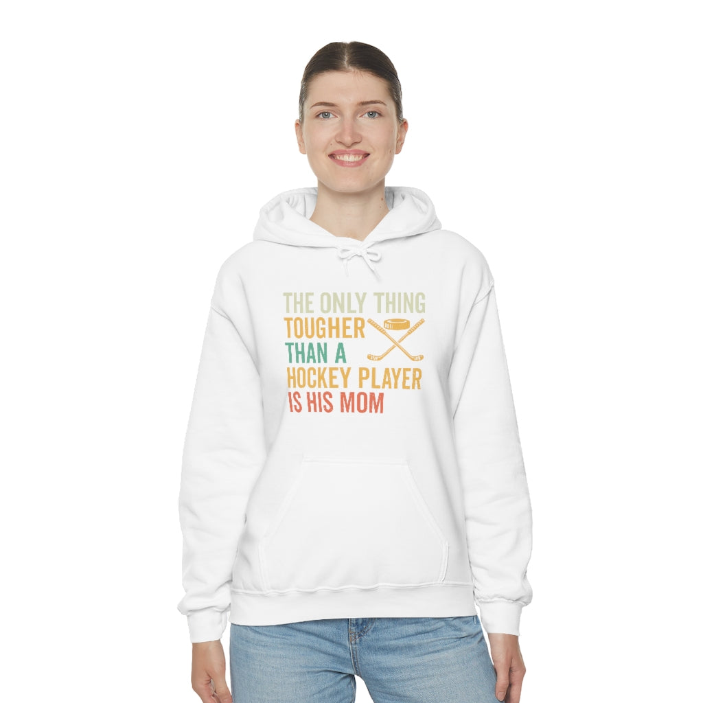 Hockey Mom Gifts: Only Thing Tougher Than a Hockey Player Retro Vintage Unisex Heavy Blend Hooded Sweatshirt