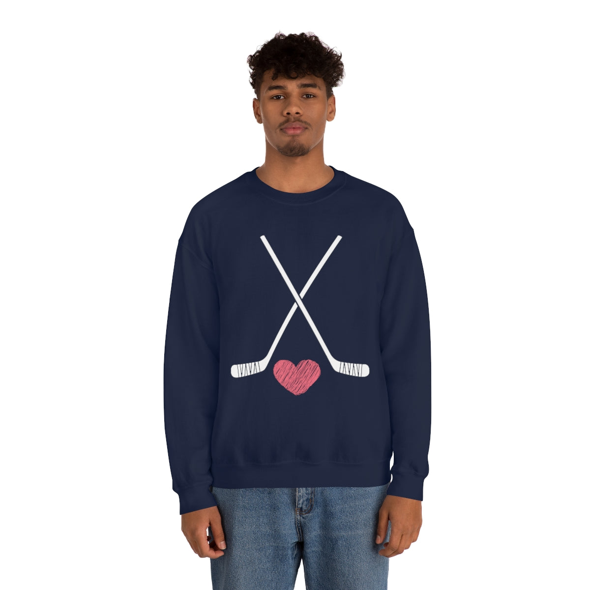 Hockey Stick Sweatshirt Heart Hockey Puck | Hockey Mom Shirt | Hockey Sweatshirt | Hockey Gifts | Sweaters for Women | Hockey Art