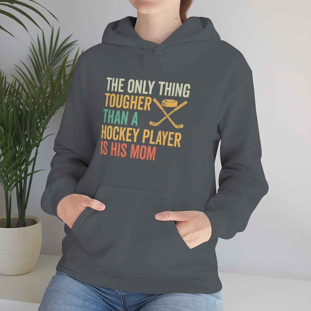 Hockey Mom Gifts: Only Thing Tougher Than a Hockey Player Retro Vintage Unisex Heavy Blend Hooded Sweatshirt