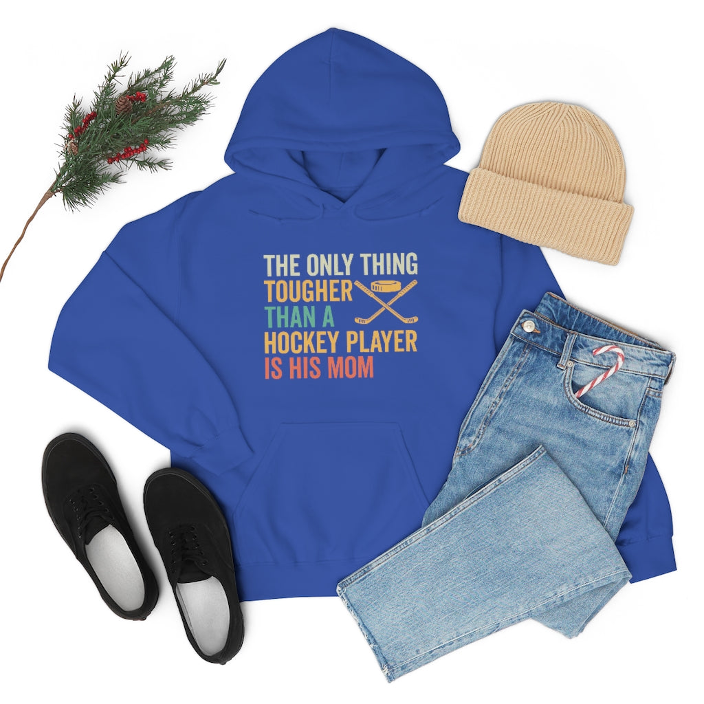 Hockey Mom Gifts: Only Thing Tougher Than a Hockey Player Retro Vintage Unisex Heavy Blend Hooded Sweatshirt